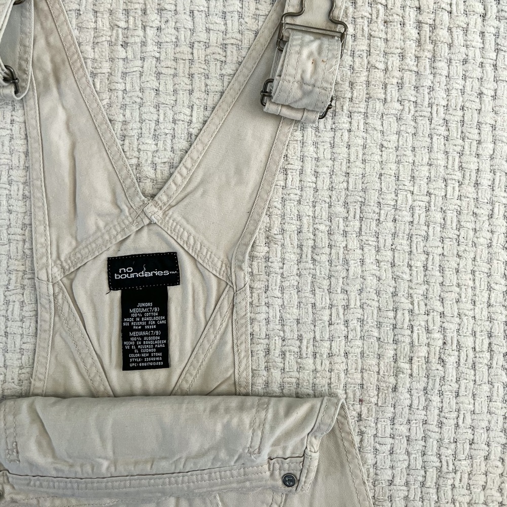 SOLD Vintage 90’s No Boundaries Cream Denim Overalls - Picture 5 of 8